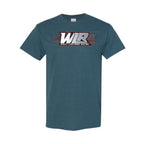 Blue t-shirt with WIR (Wright Lightning Racing) logo on a white background