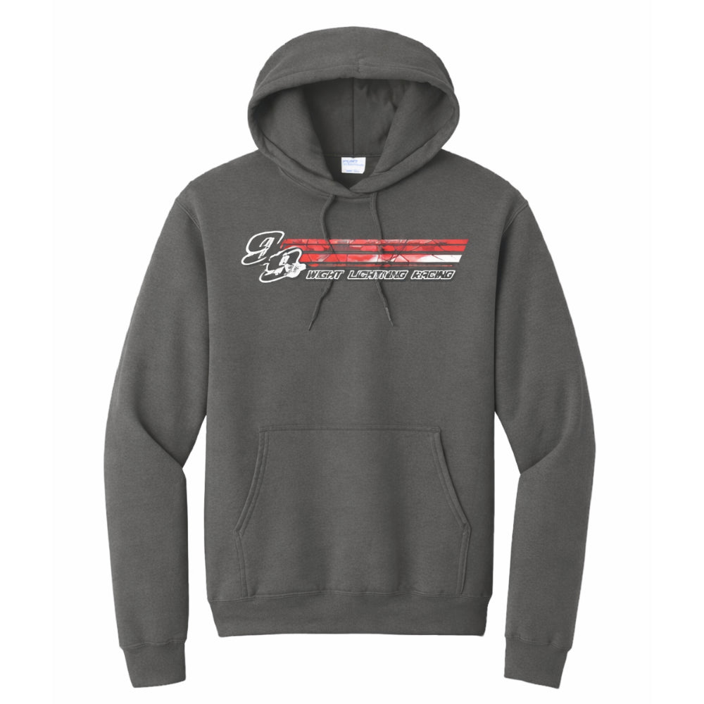 99L Crew with stripes Hoodie - Charcoal Gray