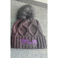 WLR Purple Letter Black Winter Hat